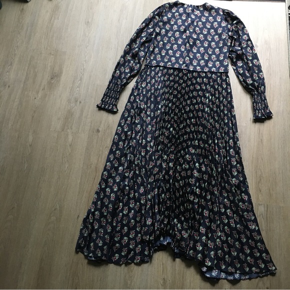 NWT Rebecca Taylor Zia Fleur Pleated Maxi Dress - Picture 10 of 16